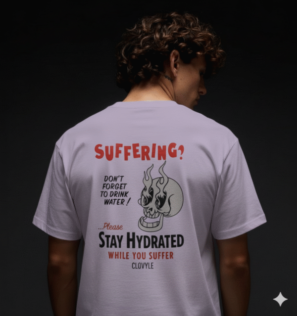 Stay Hydrated While You Suffer - Humorous Skull Graphic T-Shirt