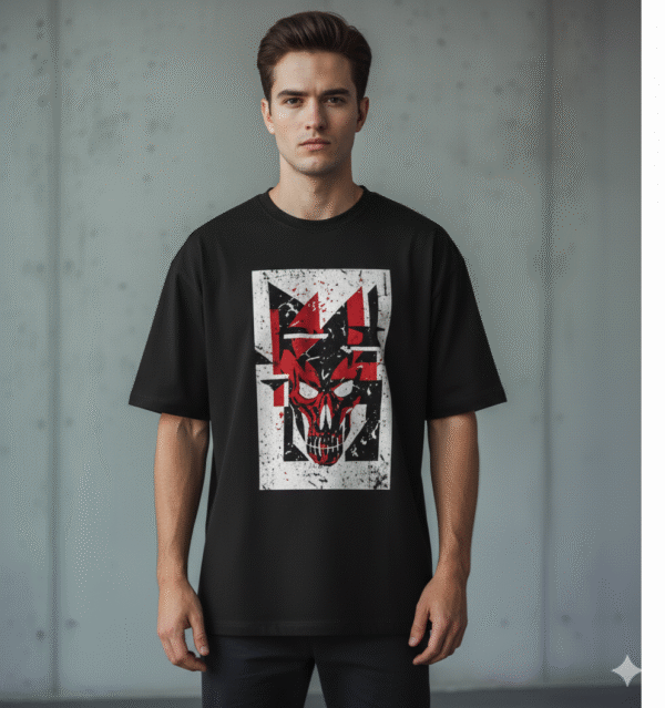 Bold Abstract Skull Graphic T-Shirt